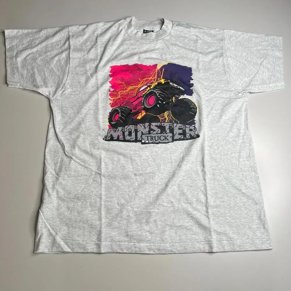 Vintage 90s Fruit of‎ the Loom BEST T-Shirt Monster Truck Tee Made in USA Men XL